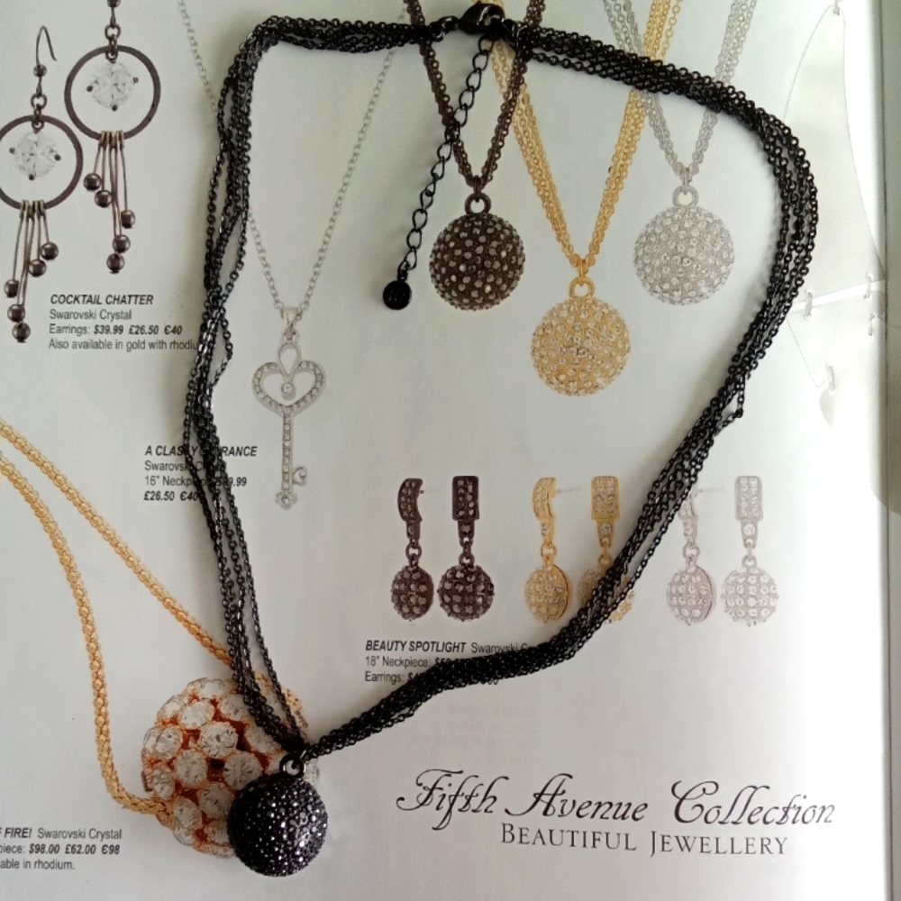 Fifth Avenue Black Swarovski Crystals Necklace